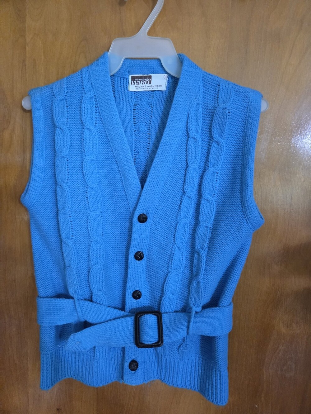 Vintage girls size 8 Sweater vest with belt montgomery ward